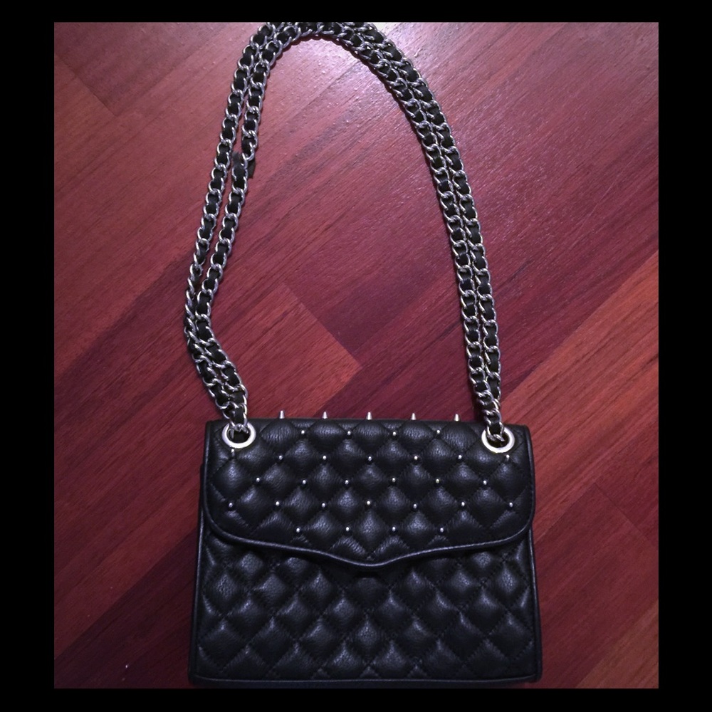 Rebecca Minkoff Studded Quilted Black Leather Bag